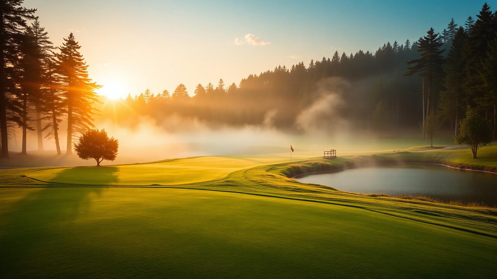 Golf course at sunrise